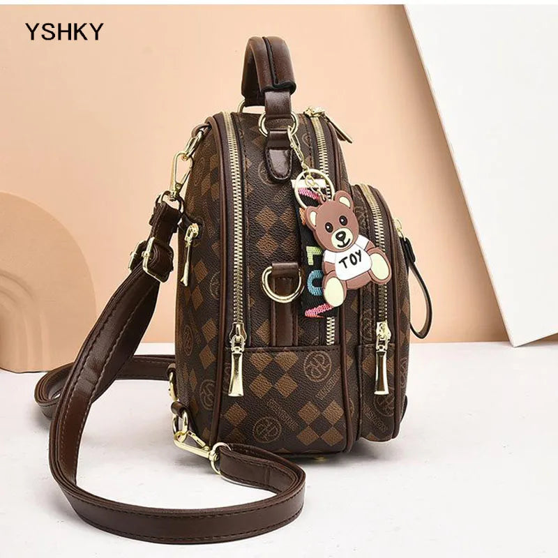 New Woman Shoulder Bag Large Capacity Handbag for Women Crossbody Bag Lychee Pattern PU Portable Bucket Ladies Messenger Bags